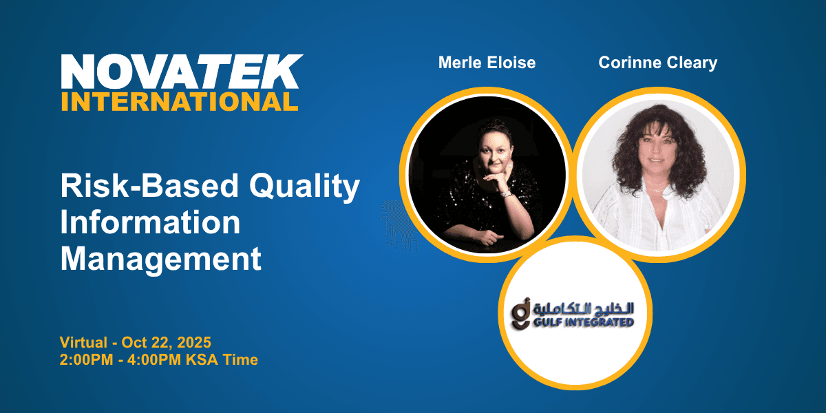Novatek Webinar – Risk-Based Quality Information Management